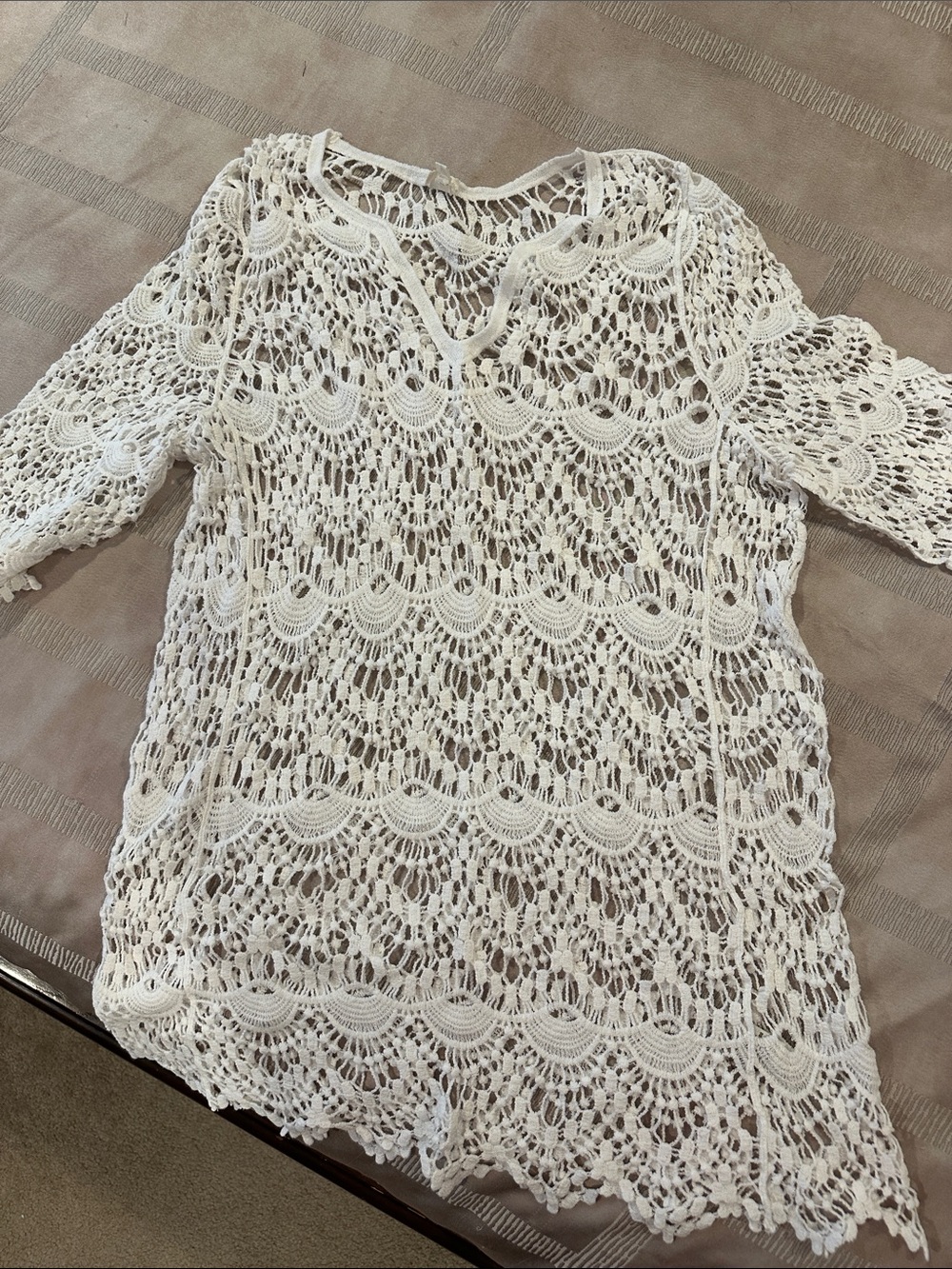 Surf Gypsy White Crochet Lace coverup